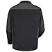 Red Kap mens Long Sleeve Two-Tone Crew Shirt Black/Charcoal X-Large