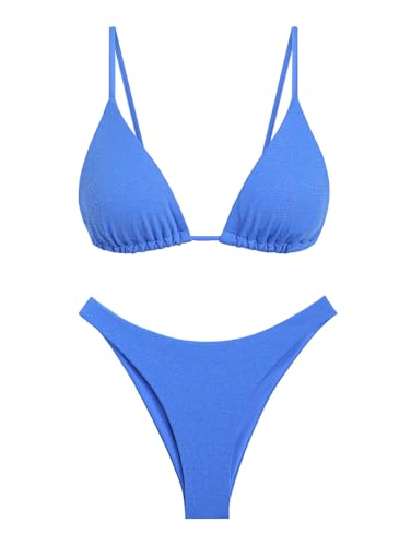 seamoly Women‘s Bikini Sets Two Piece Swimsuit Fruit Cherry Print Triangle Cheeky Bikini Set