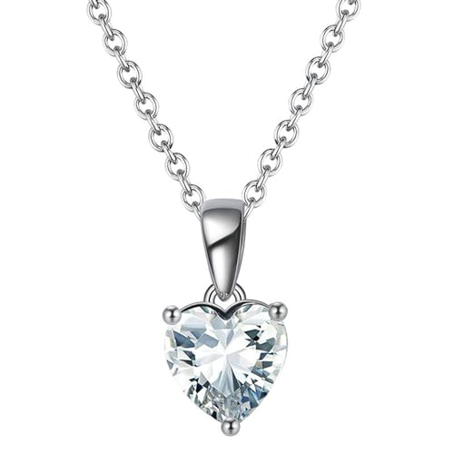 Pendentif coeur en argent 925 et zircon rouge TQHGM pour femme