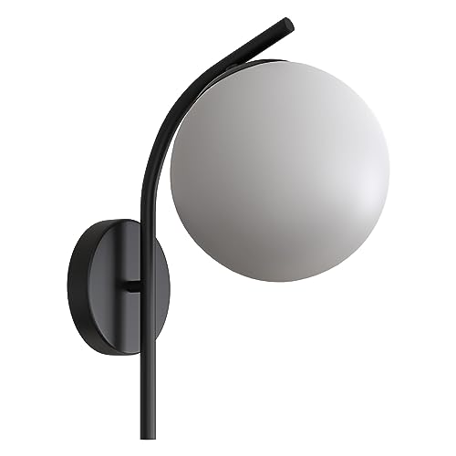 ZETION Aplique de Pared con Forma de antorcha de Mediados de Siglo Negro de 1 luz, luz de Pared, lámpara de Pared Interior for Dormitorio, Sala de Estar, lámpara de Pared LED