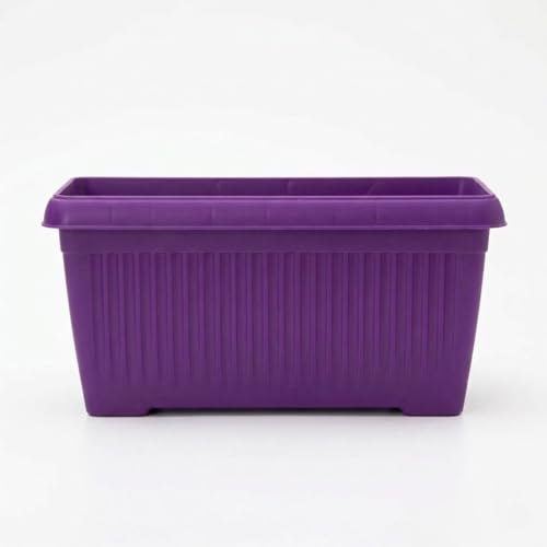 Image of Bello Rectangle 30cm Purple Plastic Planter | Rectangular Flower Pot for Home & Garden (Pack of 3)