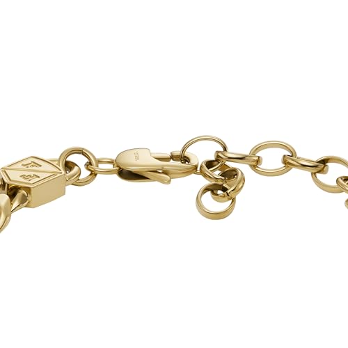 Image of Fossil Men's Plated Stainless Steel Engravable Personalized Gift ID, Chain or Cuff Bracelet for Men