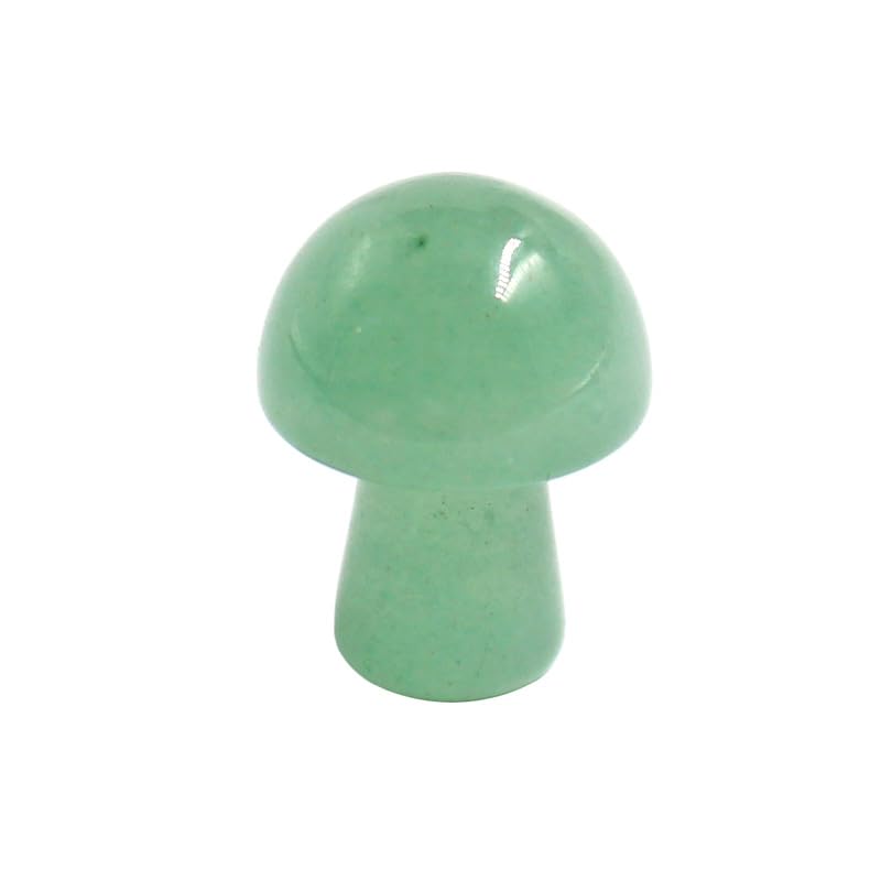 Namzi 10 Pieces of Natural Green Crystal Stone Mushroom Ornament mini 2 * 1.5cm Small Mushroom Crystal Stone Handicraft Desktop Ornament Decoration
