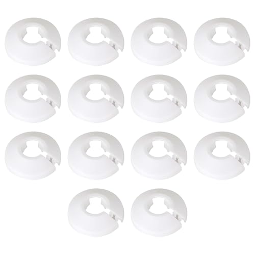 14piezas Cubierta Decorativa de Tuberías,Roseta para Radiadores,Plástico para Tubos de Radiador,Tapas para Tubos de Radiadores,Adecuadas para Tubo con un Diámetro de 14-16 mm