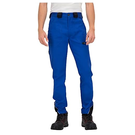 BWOLF ARES 100% Baumwolle Arbeitshosen Männer Arbeitshose Herren (Königsblau/Schwarz, XL)