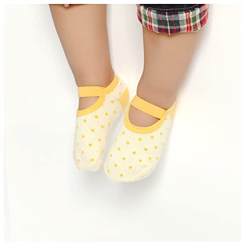 Yenzat Baby Toddler Girls Socks Non Skid Anti Slip Mary Jane Socks Grip 12-36 Months 6 Pairs