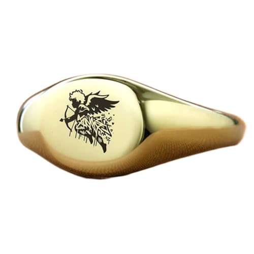 Bague Cupidon ronde en argent sterling 925 doré à l'or fin