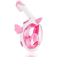 Snorkel Mask for Kids Full Face Snorkel Set, Childrens Snorkeling Gear with 180°Panoramic View, Anti-Fog Anti-Leak Diving Mask for Boys Girls Gifts