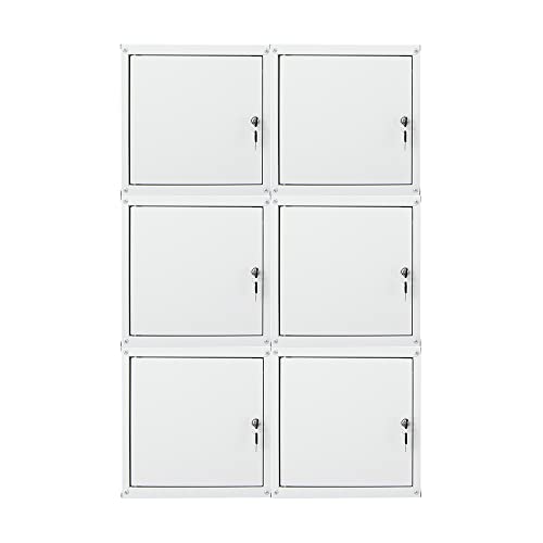 PROREGAL Mega Deal 6X Casier métallique verouillable Cubic | HxLxP 35x35x35cm | Gris | Armoire à casier Cube, Consigne Polyvalente, vestiaire, Placard en...