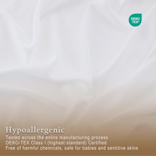 TOSMO Luxury Cooling Sheet Set - 100% Viscose from Bamboo, 4-Piece Bedding Set (King Size) - 18” Extra Deep Pockets, Oeko-Tex Certified, Silky Soft and Breathable, Classic White - Image 5