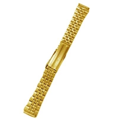 Image of LUBA Jubilee Watch Strap, Stainless Steel Bracelet, Double Lock Buckle, Screw Link Design (Gold, 20MM)