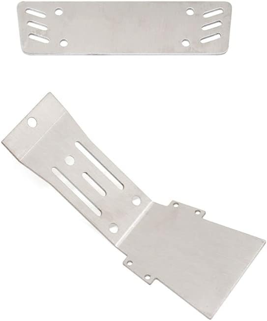 for YK DF7 4072 1/7 Remote Control Rear Straight Bridge Short Card Stainless Steel Guard Plate Metal Armor Chassis Armor Kit| | - - (Color: Silver)