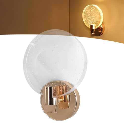 Arandela Cristal Disco Dourada Redondo Bolhas Moderna Ar18