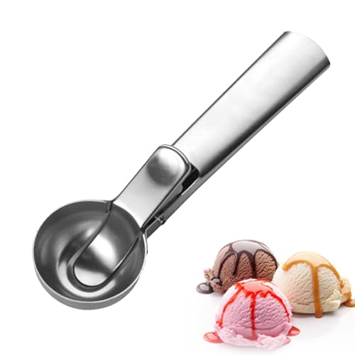 Cuillère à Crème Glacée avec Gâchette – Cuillère à Crème Glacée en Acier Inoxydable 304 pour Pâte à Biscuits au Yaourt glacé et aux Glaces