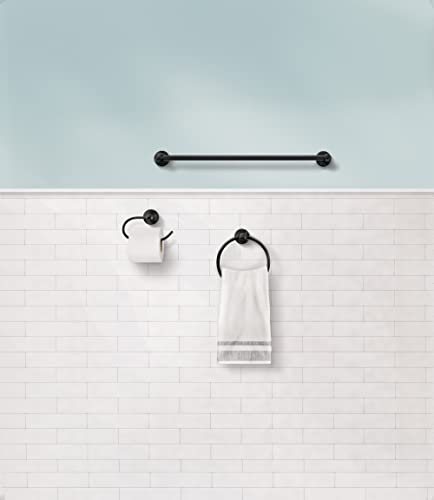 Moen Dn8433Bl Preston Paper Holder Bar Towel Ring, Matte Black #TOP1