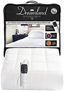 Dreamland Intelliheat+ fast heat Boutique Hotel 200 thread count cotton  heated mattress protector single, electric blanket 190 x 90cm, elasticated  skirt, 1 control, 6 temperature settings u0026 timer : Amazon.co.uk: Home u0026  Kitchen
