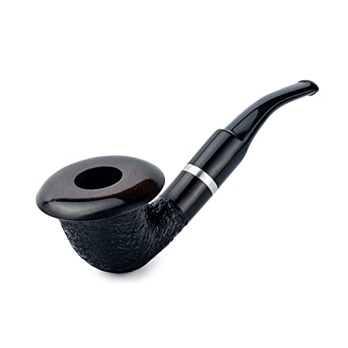 Dr. Watson - Pipa de Tabaco, Serie Calabash 66, Hecha a Mano de Madera de Peral, Apta para Filtro de 9mm (Negra)
