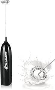 Montalatte Elettrico USB Per Cappuccino - 3 Velocit&agrave; E 3 Frullini - Ricaricabile, Portatile - Nero