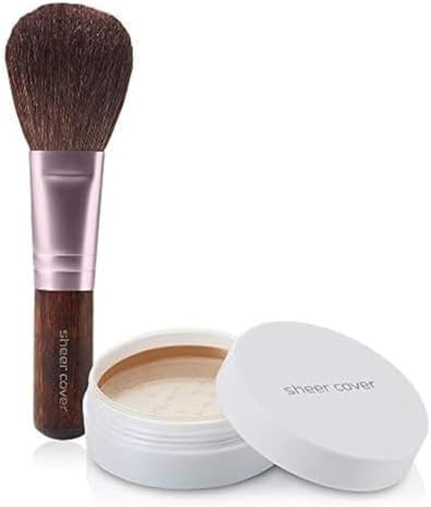 Sheer Cover Perfect Shade Mineral Foundation Makeup Kit w/ Free Brush - Tan Shade - Best Full Coverage Foundation (4 Grams)