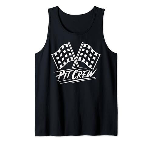 Pit Crew Checkered Flags Race Car Party Camiseta sin Mangas