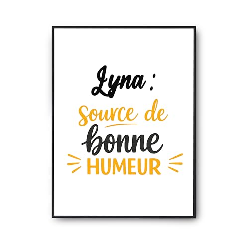 Affiche Lyna poster citation humour et cadeau décoration murale France