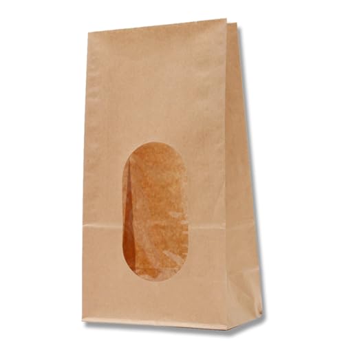 Sac en papier kraft avec fenêtre Heiko NO. 6 pour emballage élégant de 50 pièces