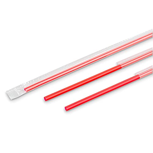 image for DuraHome Plastic Stirrer Straws Individually Wrapped 1000 Pack, Red 5.
