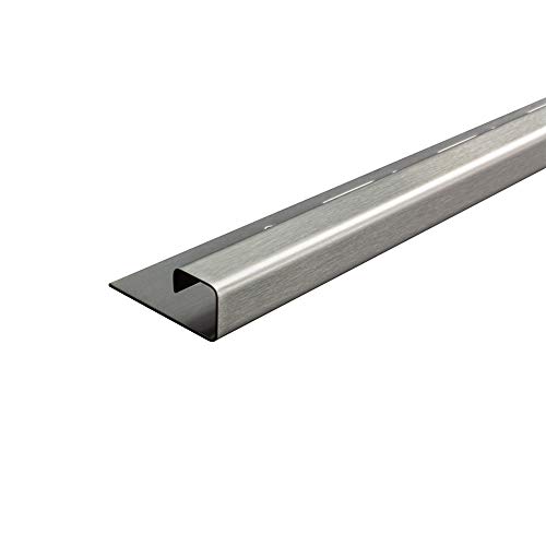 Preisvergleich Produktbild 10x Quadrat-Profil Edelstahlschiene Fliesenprofil Fliesenschiene Edelstahl V2A L250cm 10mm gebürstet