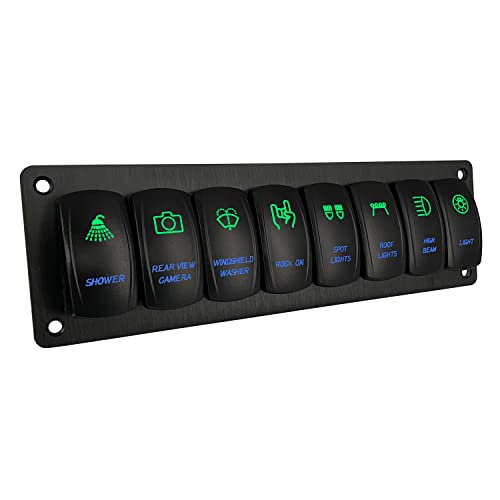 Image of Customize Marine Switch Panel Waterproof 12V Rocker Switch Panel with Pre-Wired Jumper Wires for Car Boat Yacht Bus Van SXS 12V /20A 24V /10