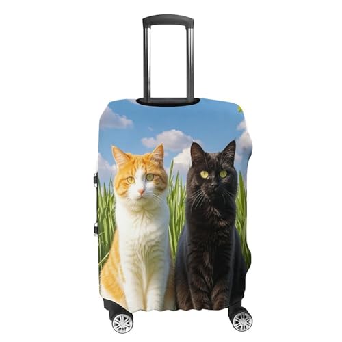 Luggage Covers for Suitcase Travel Luggage Case Cover Cat on The Grass Luggage Protector Suitcase Cover Washable Stretch Suitcase Protector Fits 19-32 Inch Luggage L4