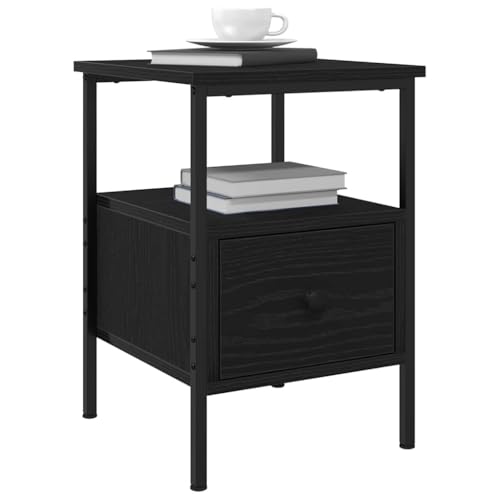 Table de chevet chêne noir compacte pour optimiser le rangement des petits espaces