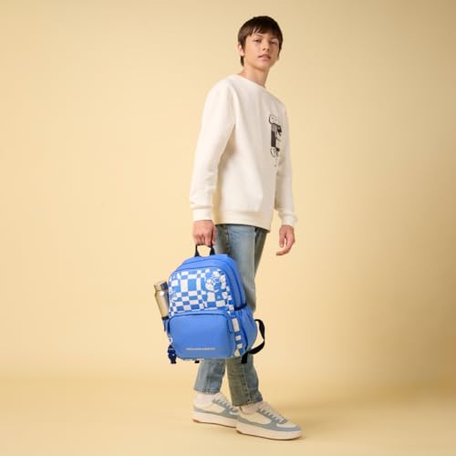 Image of United Colors of Benetton Unisex High-School Backpack SNOOPY | Printed Daypack with 2 Compartments, Airmesh Padding | Backpack for School Girls and Boys | 16L Capacity