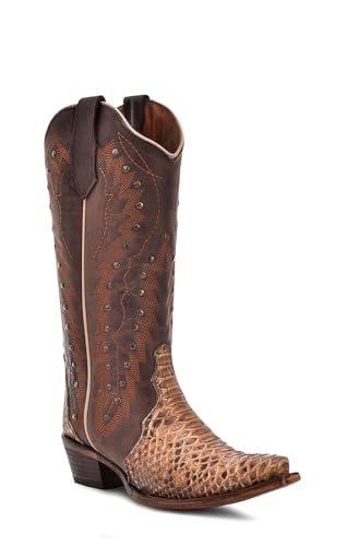 CIRCLE G by Corral Brown with Python Print Women's Exotic Python Western Boots L6045