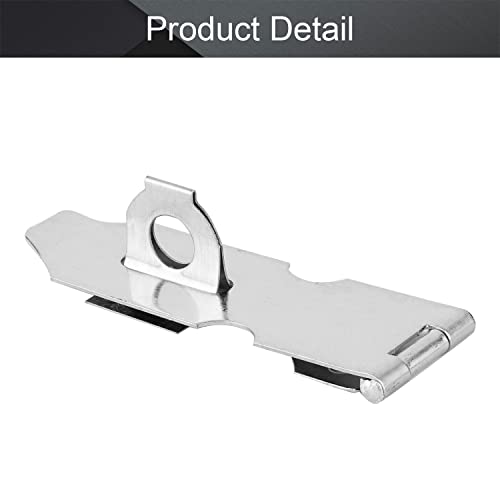 Image of MroMax Hasp Staple Padlock Latch, 128mm Length,Stainless Steel Furniture Cupboard Door Stainless Steel Silver Tone 1Pcs