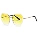 AEVOGUE Sunglasses For Women Oversized Rimless Diamond Cutting Lens Sun Glasses AE0534 (Gold&Yellow, 65)