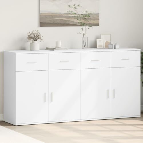 WSJHUHK Aparadores de madera de ingeniería (2 unidades, 79 x 38 x 80 cm), color blanco