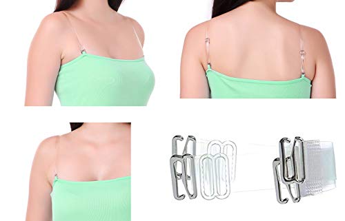 Image of Set of 3 Spaghetti Camisole Vest Top Inner Wear Camis with Adjustable and Detachable Strap (Free 1 Pair Transparent Strap) for Women and Girls