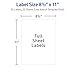 Avery White Full-Sheet Labels for Inkjet Printers with TrueBlock Technology, 8 1/2 Inch x 11 Inch, Pack of 25 (8165)