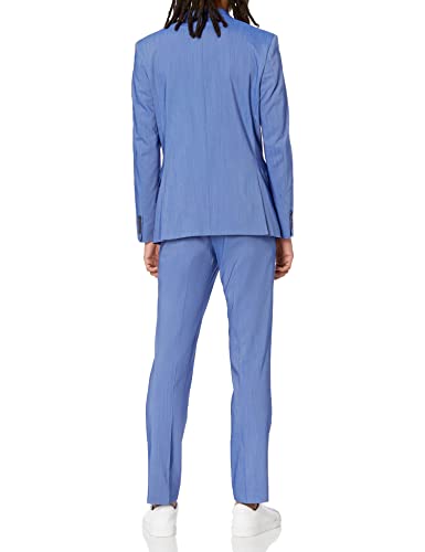 Nick Graham Men's Slim Fit Stetch Finished Bottom Suit, Chambray Blue, 48R2