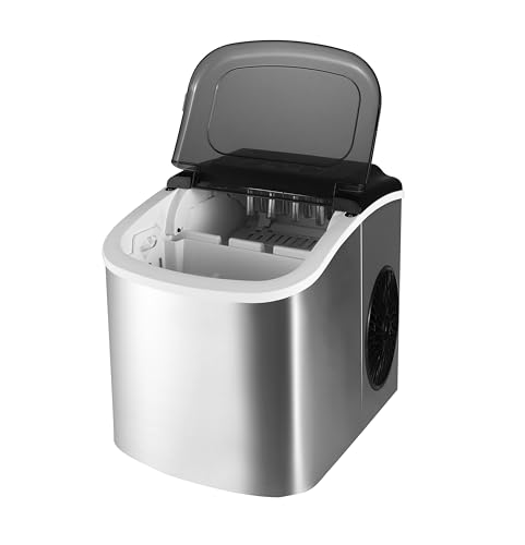 Panana Countertop Ice Makers,Automatic Clean,Portable Ice Maker 9 Bullet Ice Ready in 7-12min,26.5lbs/24H,for Home/Kitchen/Office/Party,Black