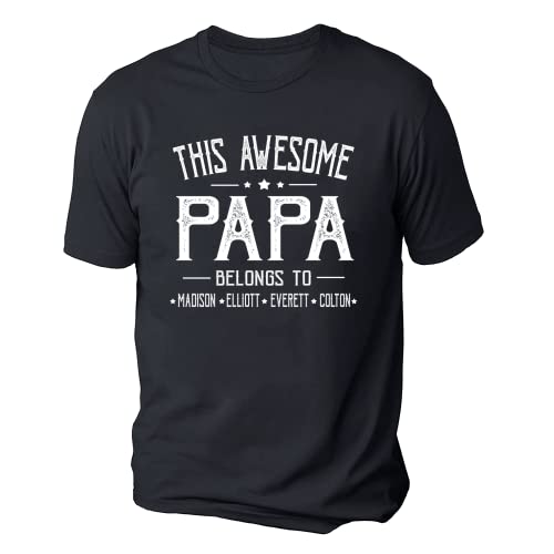 IZI POD Personalized Grandpa Dad Shirt, Custom Grandpa Grandkids Name Shirt, Birthday Christmas Fathers Day Dad Grandpa Gift4