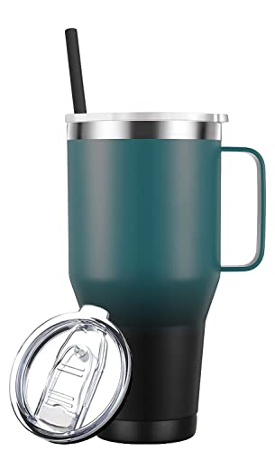 40oz Coffee Mug Tumbler with Handle.Insulated Travel Mug with Lid and Straw.Stainless Steel Double Wall Vacuum Leak Proof Coffee Cup Tumbler.Keeps Drinks Cold or Hot.