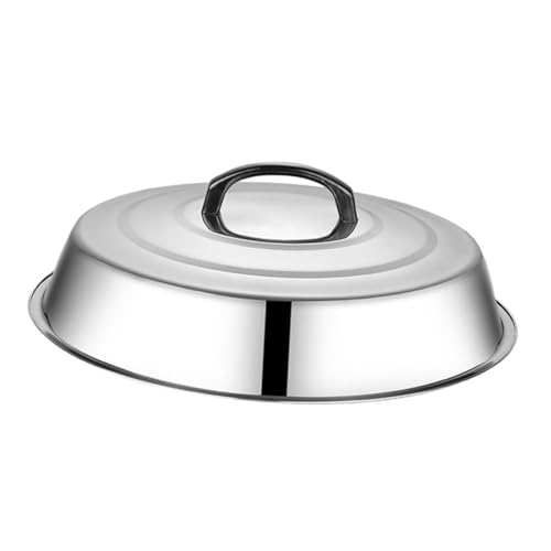 BESTonZON Coperchio a Cupola in Acciaio 35cm per Alimenti BBQ da Esterno, Copertura Protettiva Alimentare Portatile Impugnatura, Adatto per Cucina Domestica e Grigliate all’Aperto