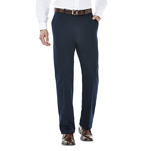 Haggar Men's Work to Weekend Hidden Expandable Waist No Iron Flat Front Pant