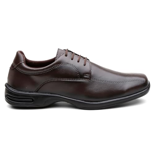 Sapato Masculino Social Confort Antistress Sapatenis Clássico Leve e Macio (Marrom, BR, Adulto, Numé