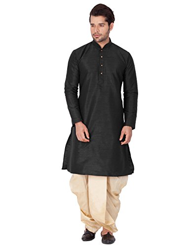 Image of VASTRAMAY Men's Silk Blend Kurta and Dhoti Set