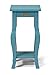 Kate and Laurel Lillian Wood Pedestal End Table with Curved Legs and Shelf, Teal