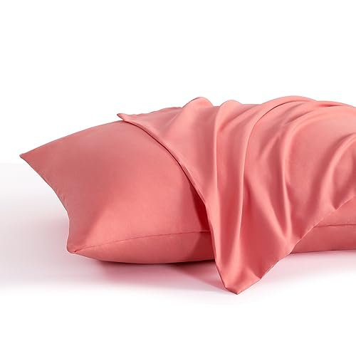 NTBAY King Microfiber Pillowcases, Set of 2, Coral Pink
