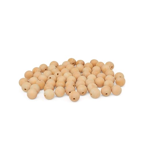 Wooden Beads (22mm) 250 Unfinished Birch Beads