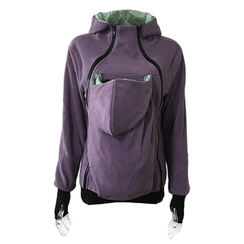 Peosaard - Sweat à capuche avec pochette kangourou, sweat à capuche de maternité, pochette kangourou amovible, veste d'hiver douce et chaude pour bébé, veste de maternité confortable multifonction pour m